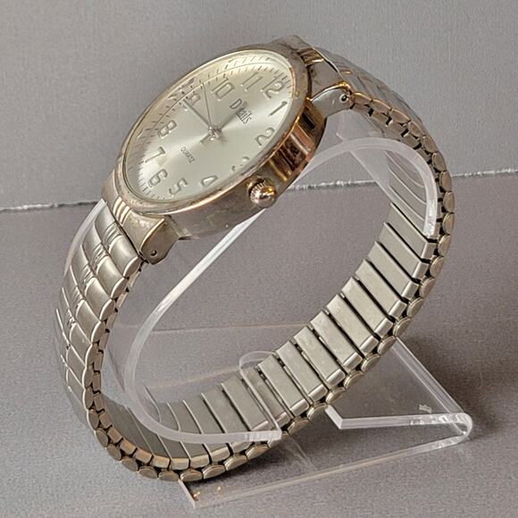 Details Mens Quartz Watch Silver Dial Expansion Band Stainless Steel Back Tested - Picture 3 of 15